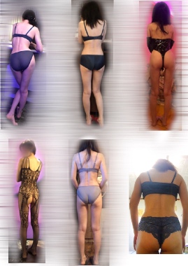 熟女50半ば下着姿お尻