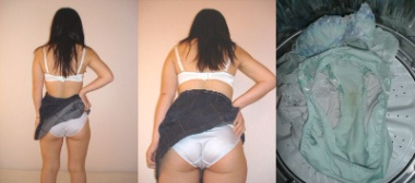 妻の尻と汚れた下着